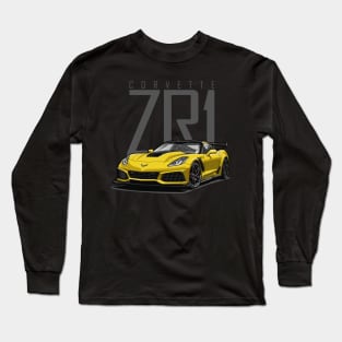 Chevy Corvette C7 ZR1 (Accelerate Yellow) Long Sleeve T-Shirt